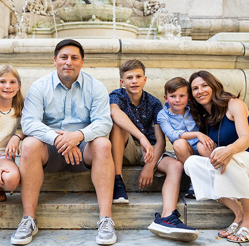 The Bloise family posing for a photo