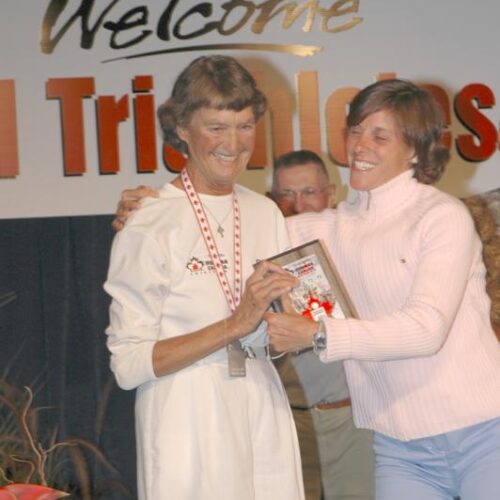Madonna Buder receiving an award