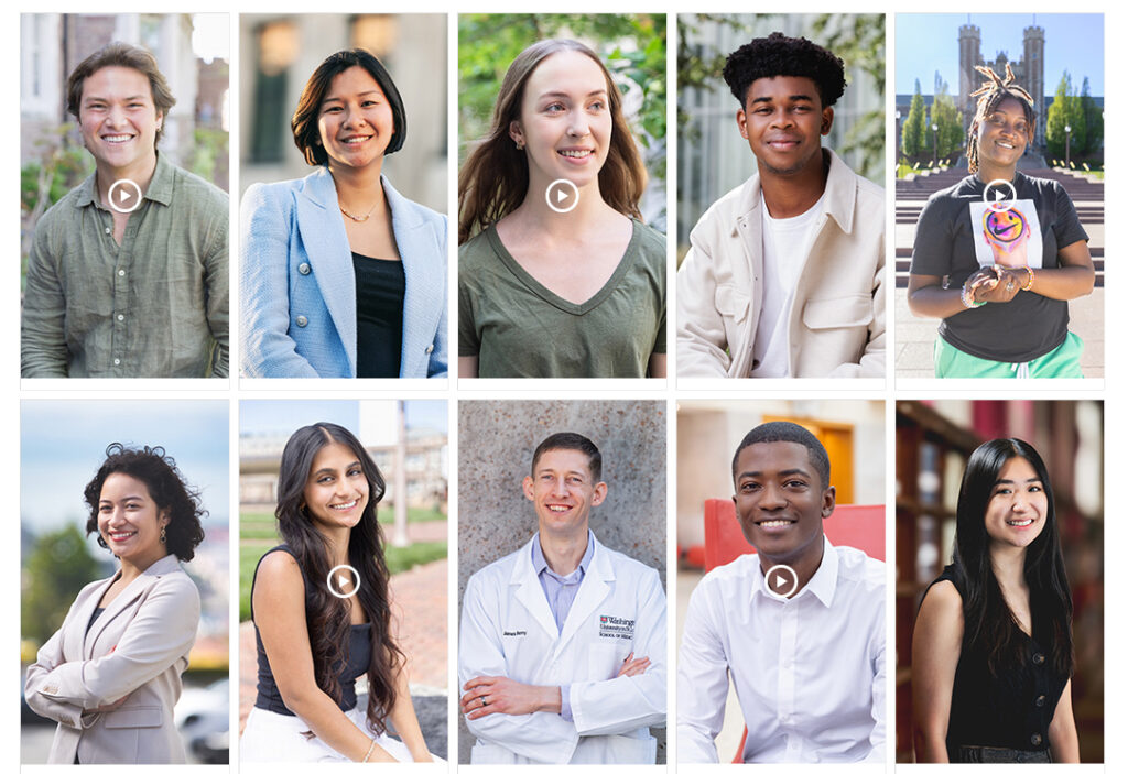 gallery of students headshots for video