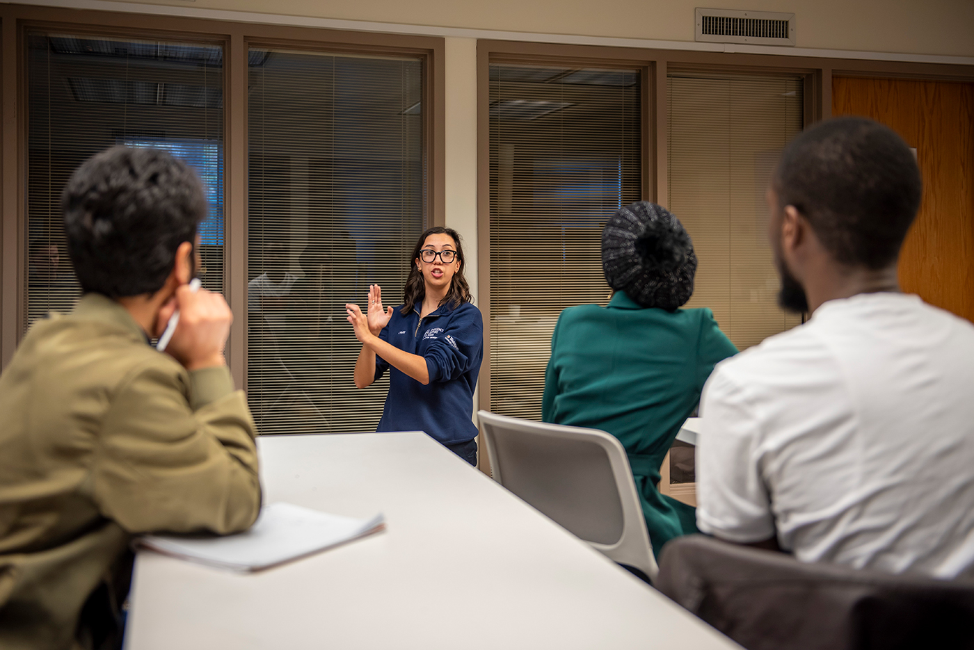 refugees learning during a health course
