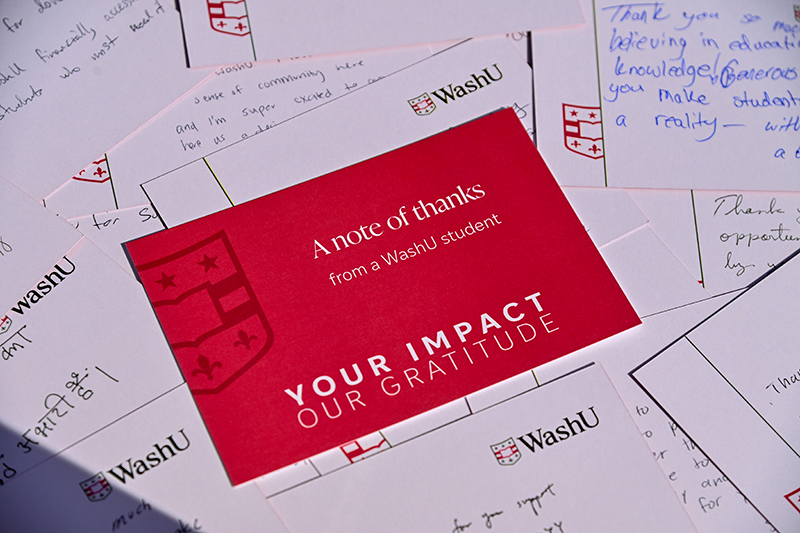 front of thank you card